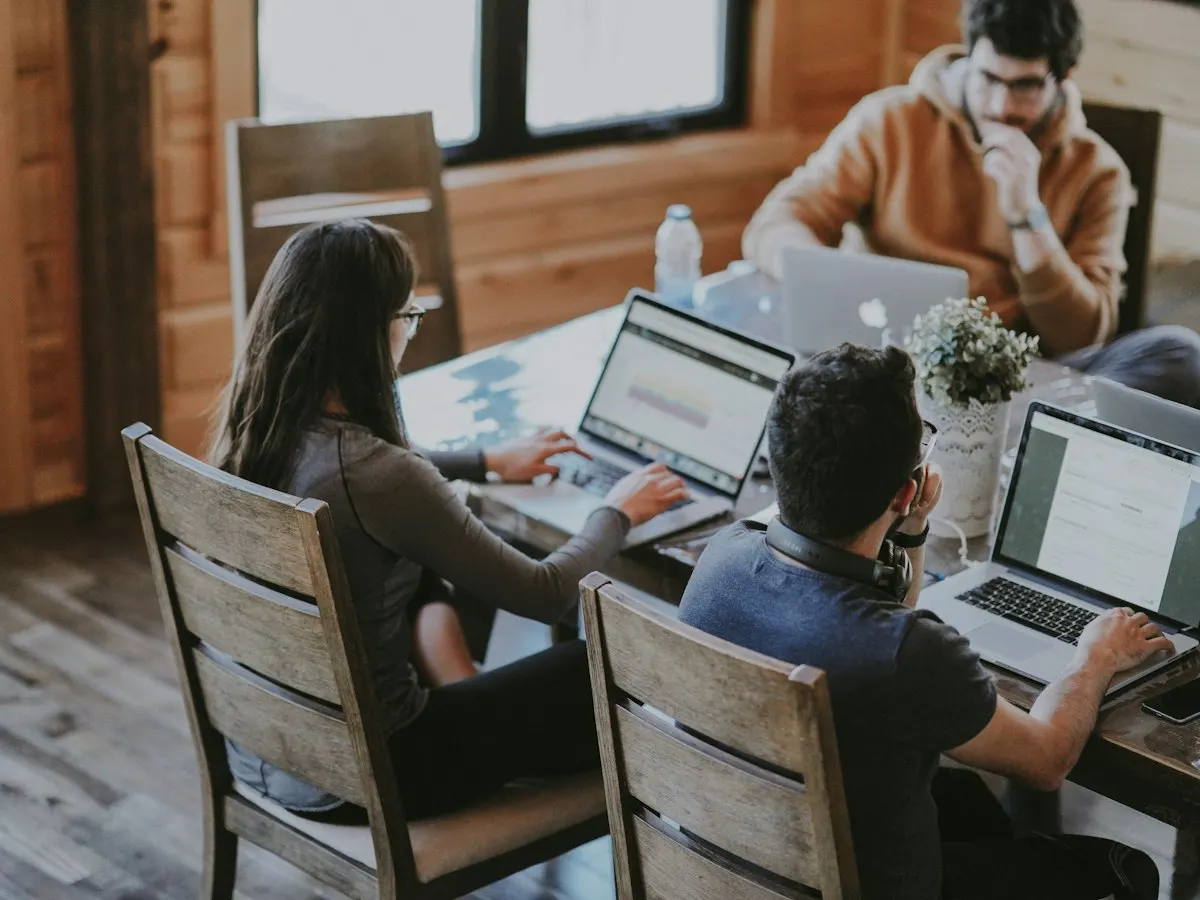 Designers collaborating in a bright studio