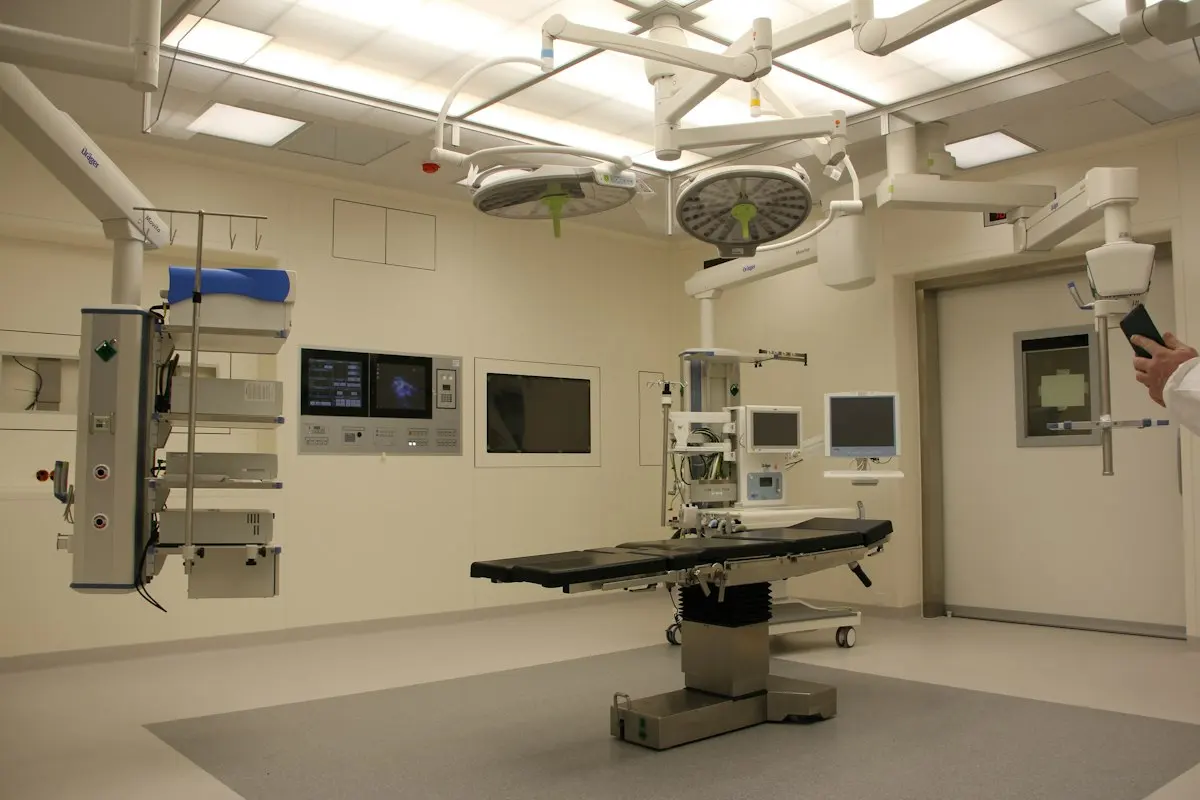 Clinician in a hospital corridor
