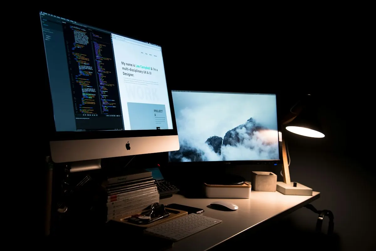 Landing page work on studio monitors