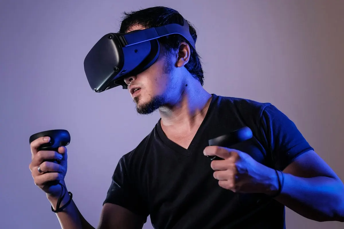 Person exploring a VR experience