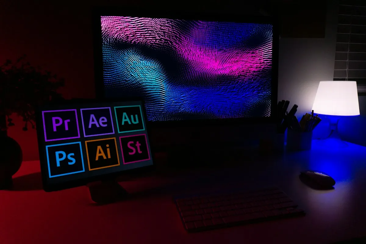 Design software open on a studio monitor